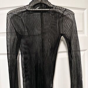 Helmut Lang Black Sheer Turtleneck